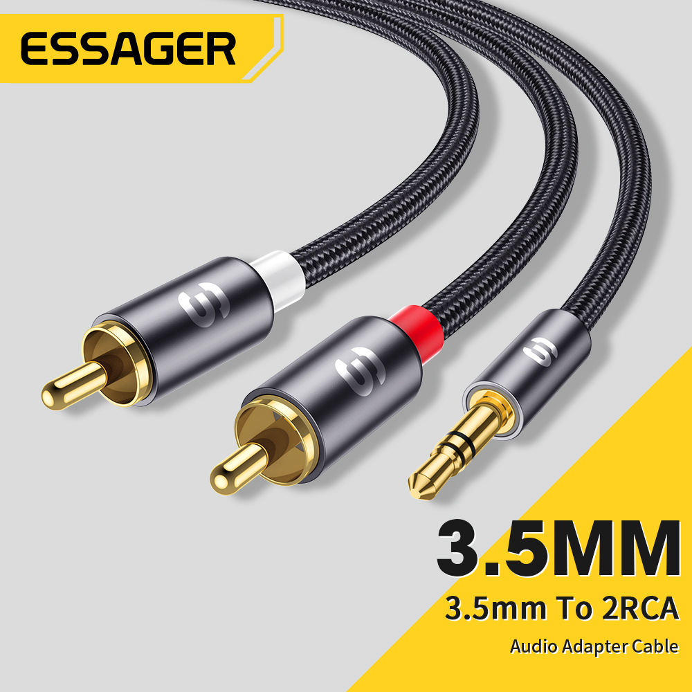 Audio Splitter Y - Essager RCA Audio Cable Jack 3.5