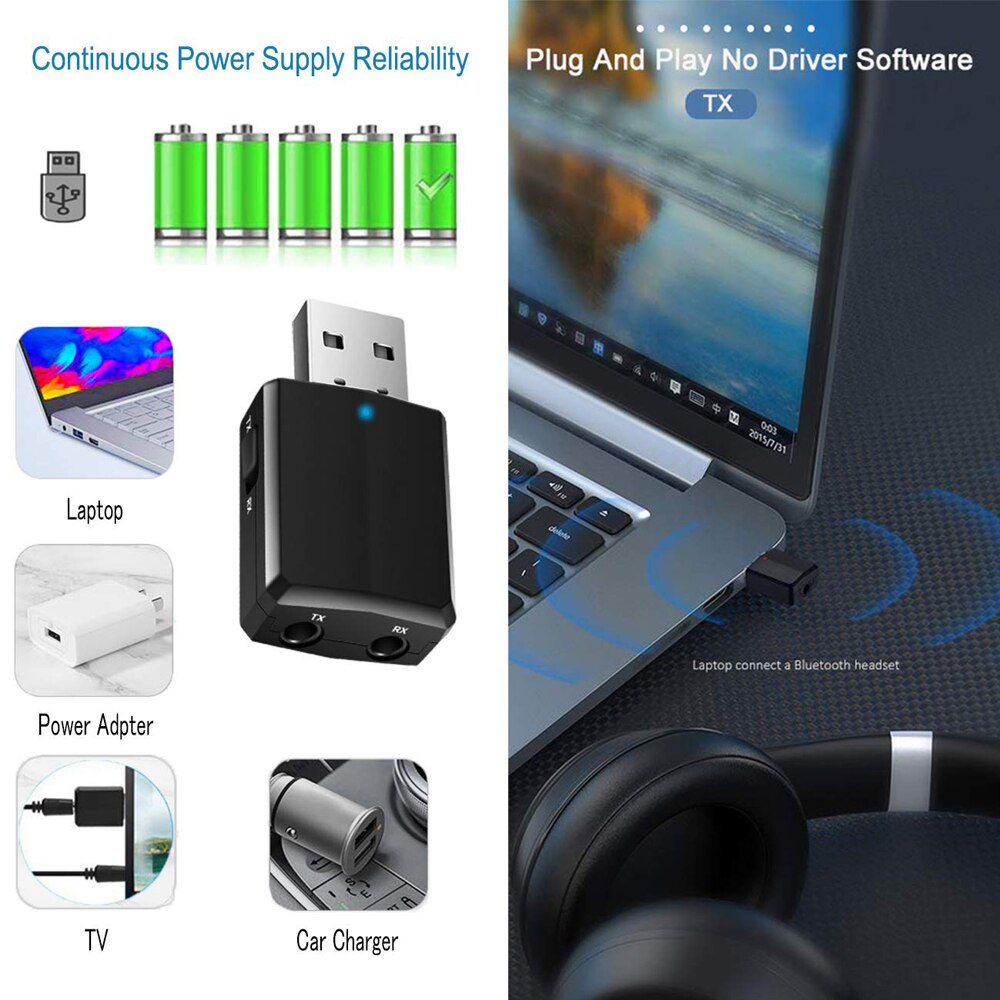 USB Bluetooth Receiver 3.5mm J - Bluetooth Adapter Receiver ulasan dan harga