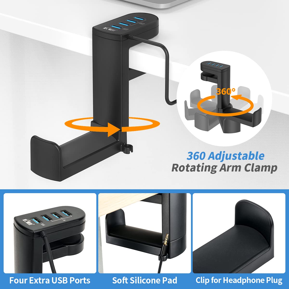 KWIFOTOS PC Gaming Headphone S - Headphone Stand Desk ulasan dan harga